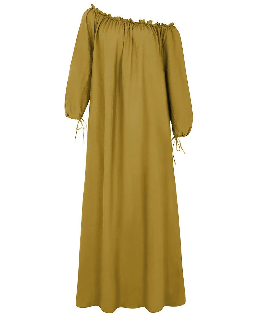 Casual Solid Color One Neck Dress