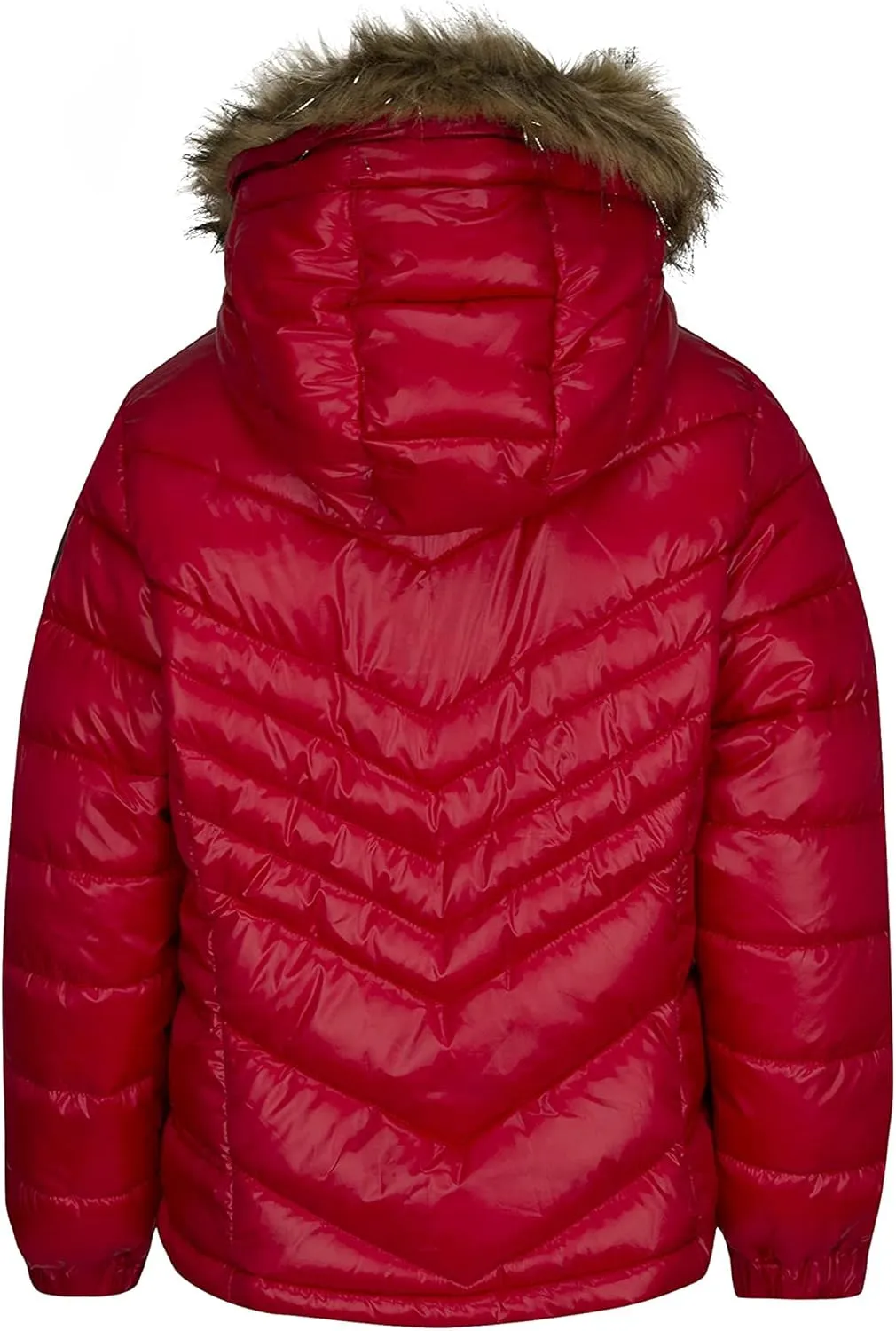 Jordan Girl's Faux Fur Trim Pearlescent Puffer Jacket (Little Kids/Big Kids)