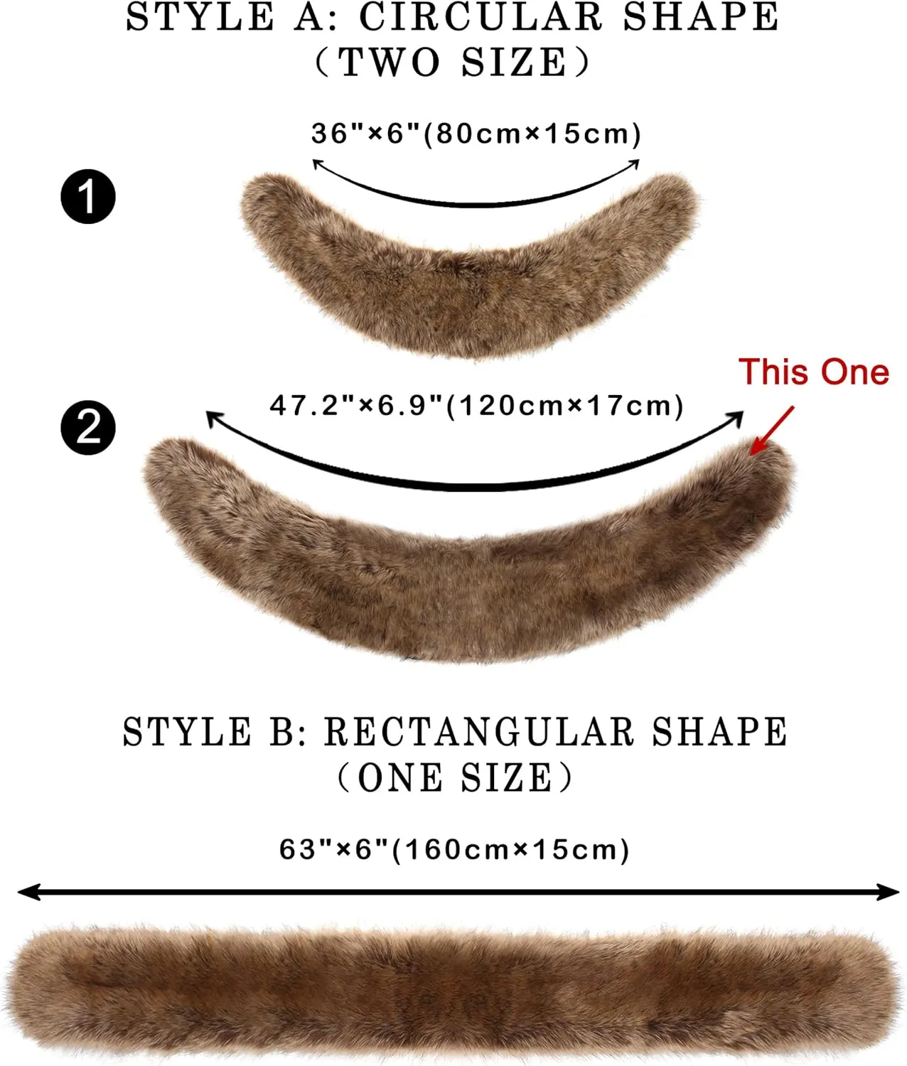 LA CARRIE Women's Faux Fur Collar Scarf Wrap Cold Winter Warmer