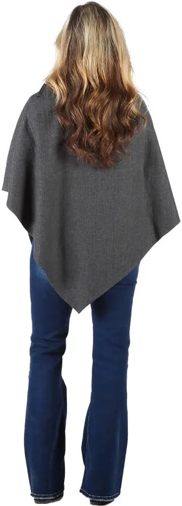 Lined Poncho Cape Coat for Women in Herringbone Wool Blends and Tartan Cotton Blend for Warmth and Style