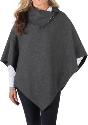 Lined Poncho Cape Coat for Women in Herringbone Wool Blends and Tartan Cotton Blend for Warmth and Style