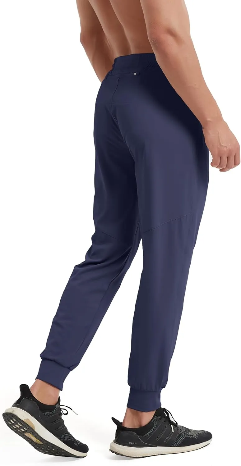 Men's Athletic Jogging Hiking Pants Lightweight Quick Dry Pants Gym Running Sweatpants Workout with Zipper Pockets