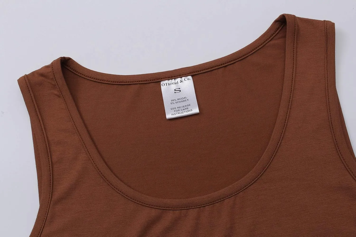 OThread & Co. Women's Basic Crop Tops Stretchy Casual Scoop Neck Sleeveless Crop Tank Top