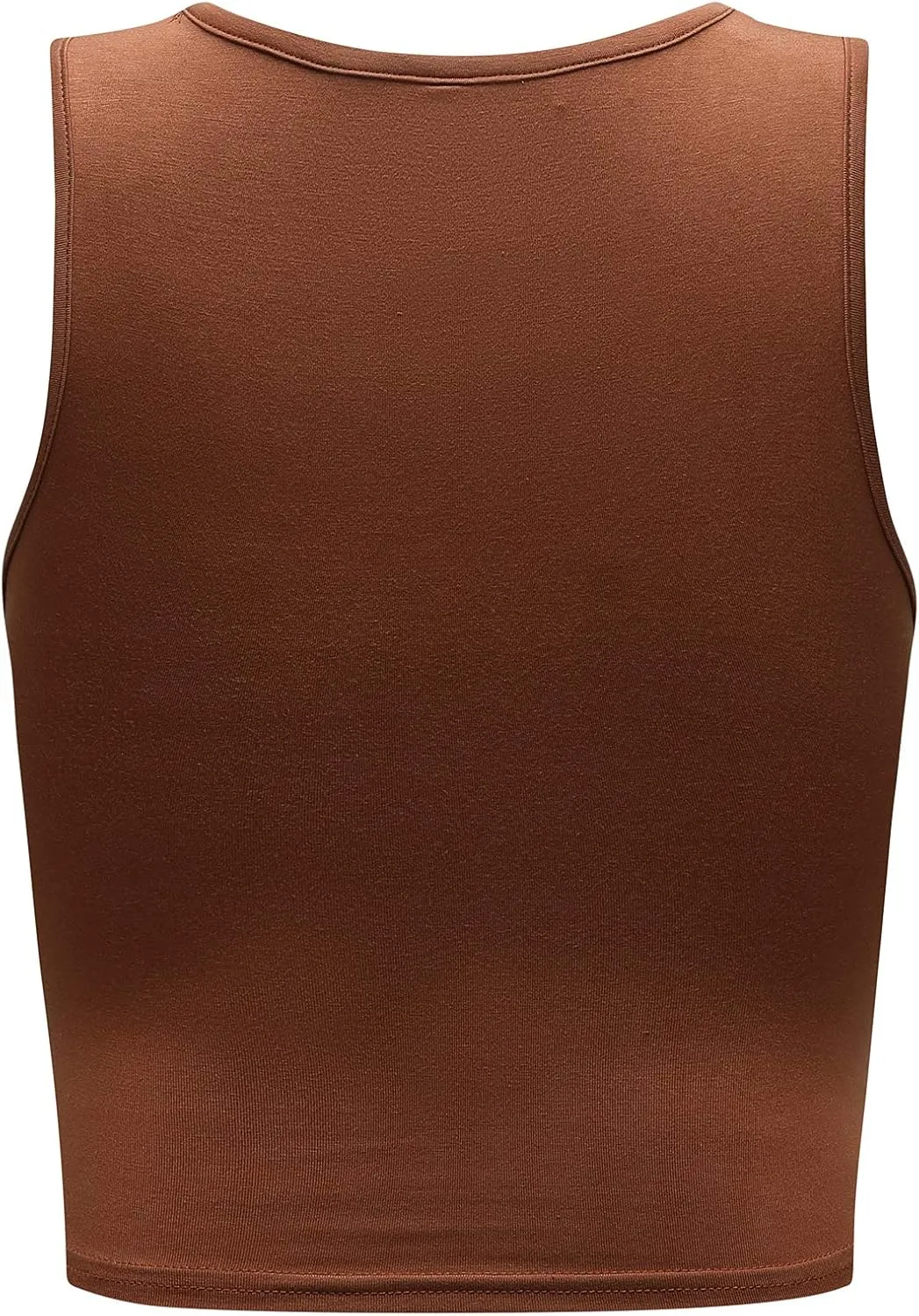 OThread & Co. Women's Basic Crop Tops Stretchy Casual Scoop Neck Sleeveless Crop Tank Top