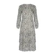 Tiered Painterly Floral Dress